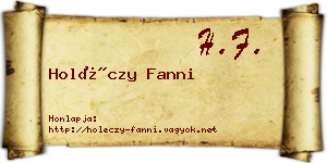Holéczy Fanni névjegykártya
