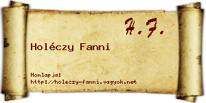 Holéczy Fanni névjegykártya